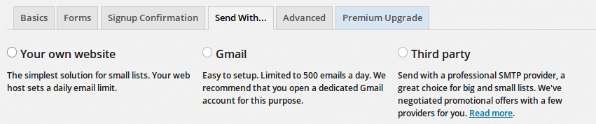 MailPoet Sending Options