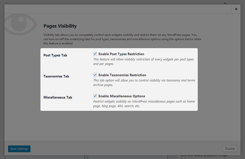 page-visibility-settings