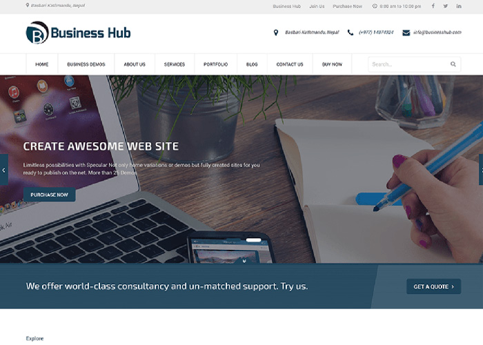 business hub-rigorous themes