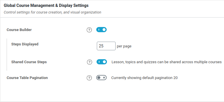 LearnDash Global Course Management & Display Settings